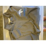 Gray Lined 1/4 Zip Football Logo